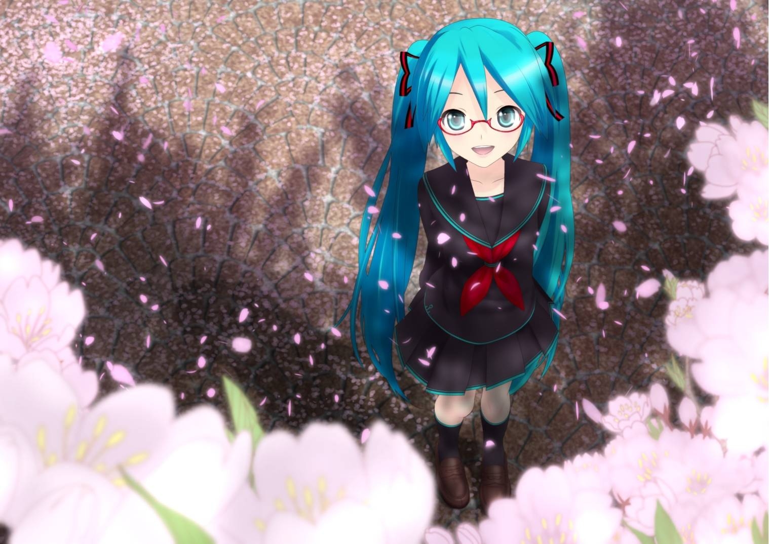 1520x1080 Sakura Blossoms Hatsune Wallpaper, Desktop