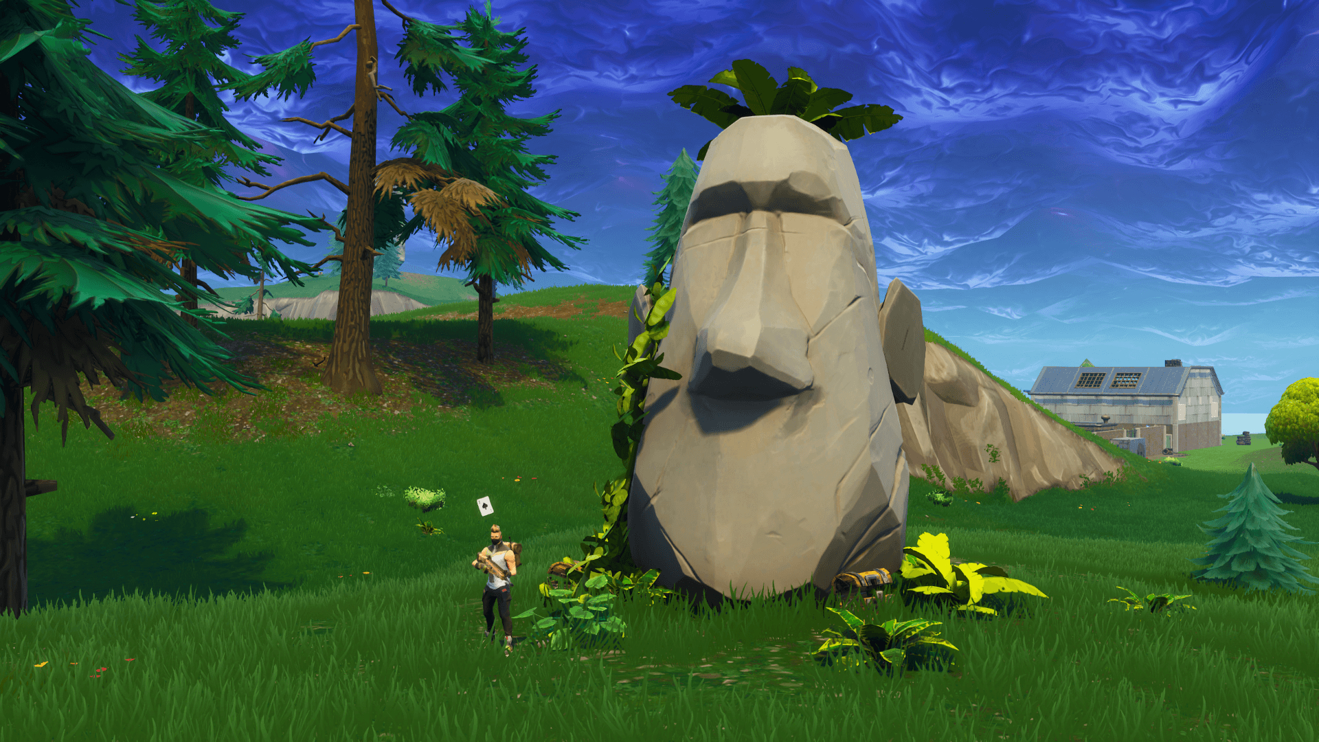 1920x1080 Fortnite: search where the Stone Heads are looking location, Desktop