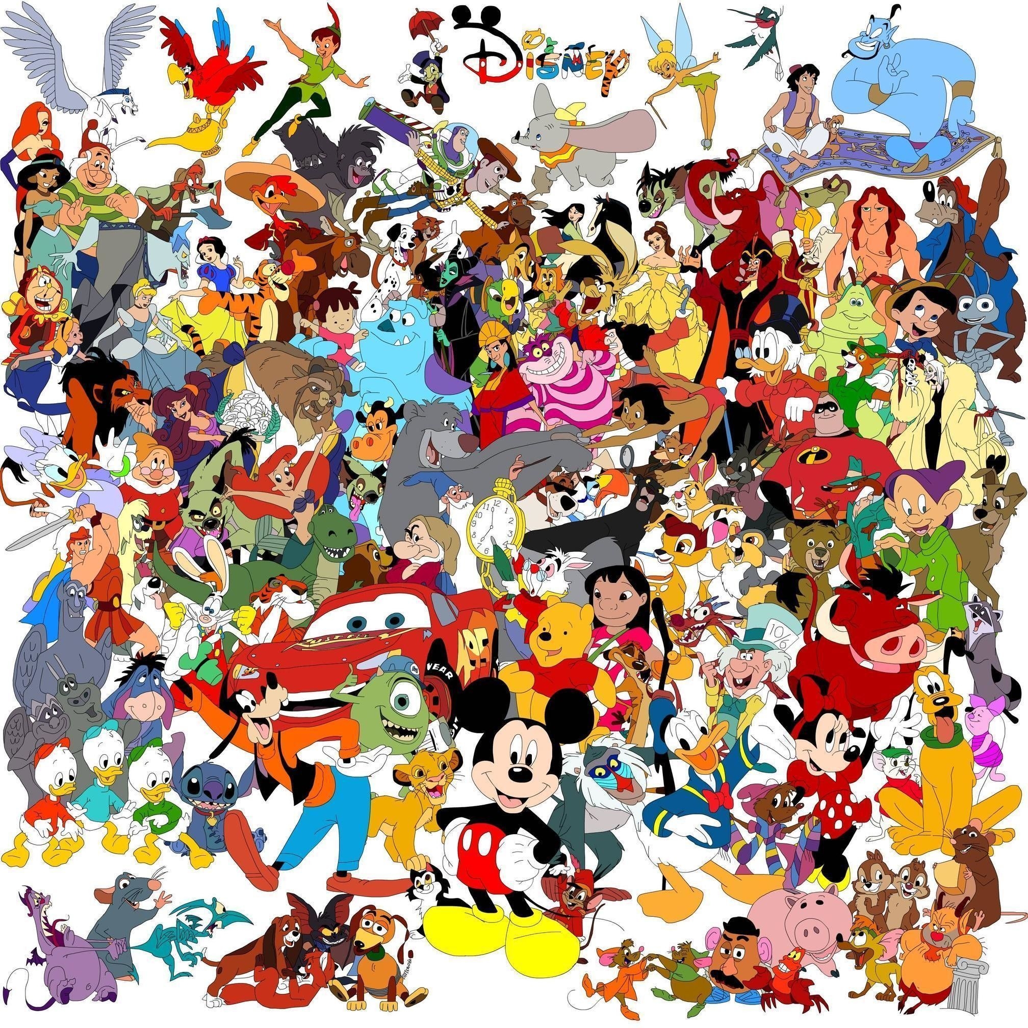 2020x2020 Disney Characters Background, Phone