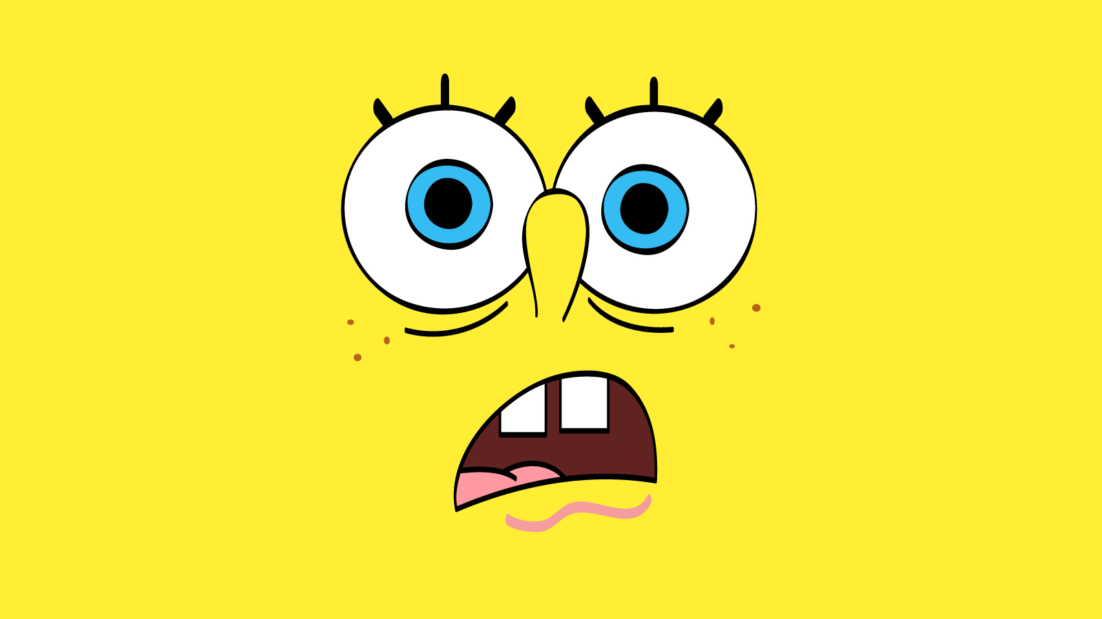 1600x900 Funny Cartoon Spongebob Sad Face Yellow Wallpaper HD, Desktop