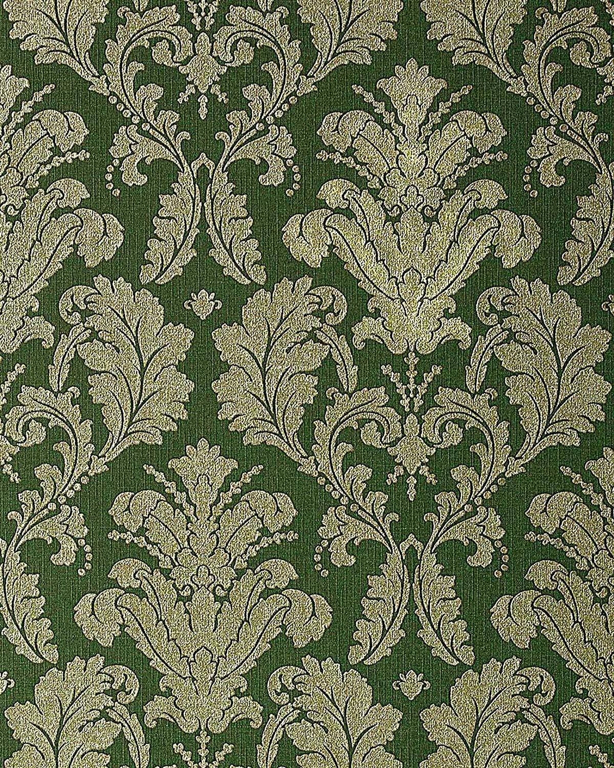 1200x1500 Wallpaper Wall Baroque Damask EDEM 752 38 Luxury Heavyweight Green, Phone