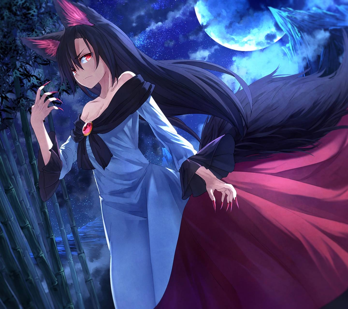 1440x1280 wolf girl Wallpaper, Desktop