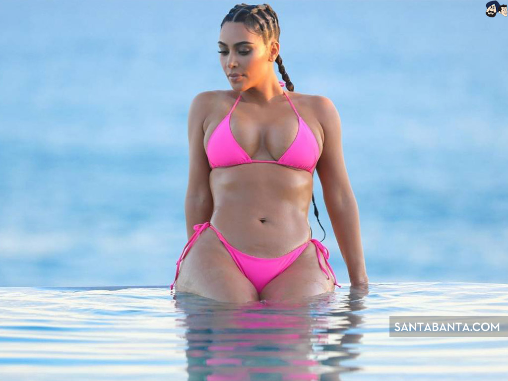 1030x770 Kim Kardashian Looks Like A Water Girl In A Hot Pink Bikini, Desktop