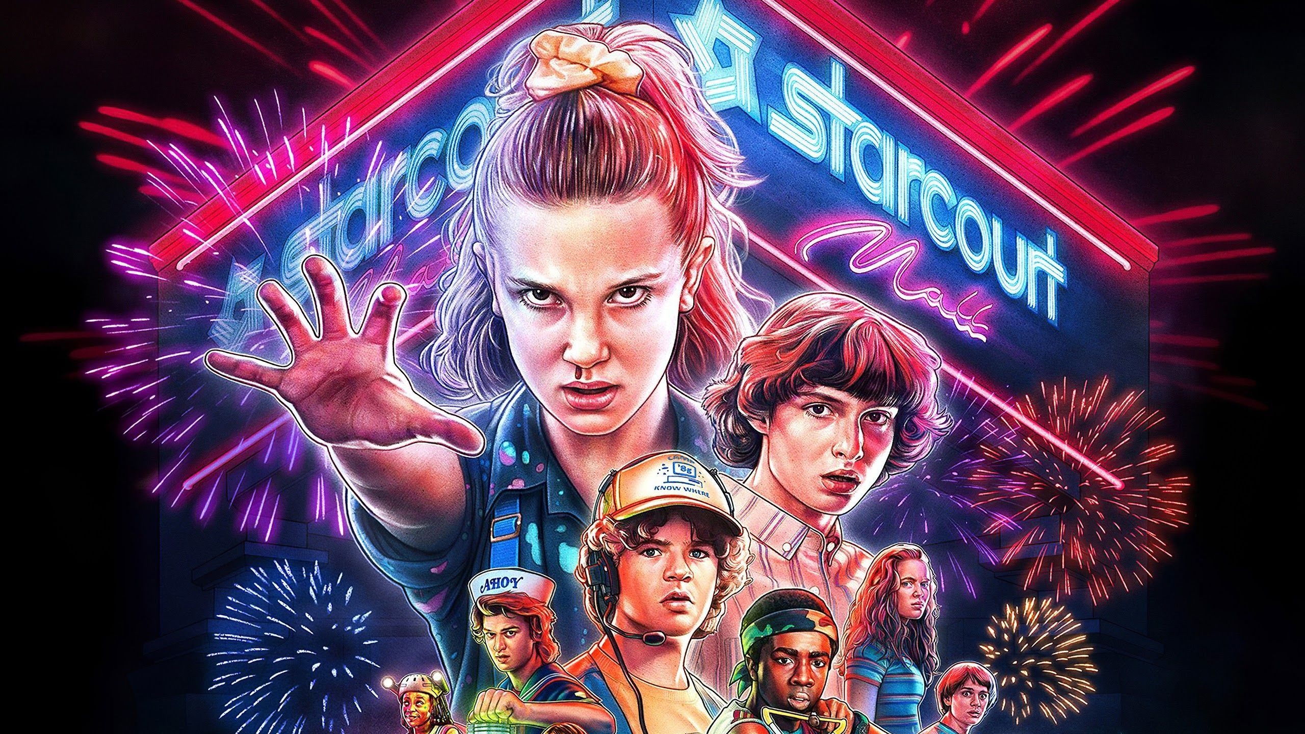 2560x1440 Stranger Things Season 3 Poster Characters 8K Wallpaper, Desktop