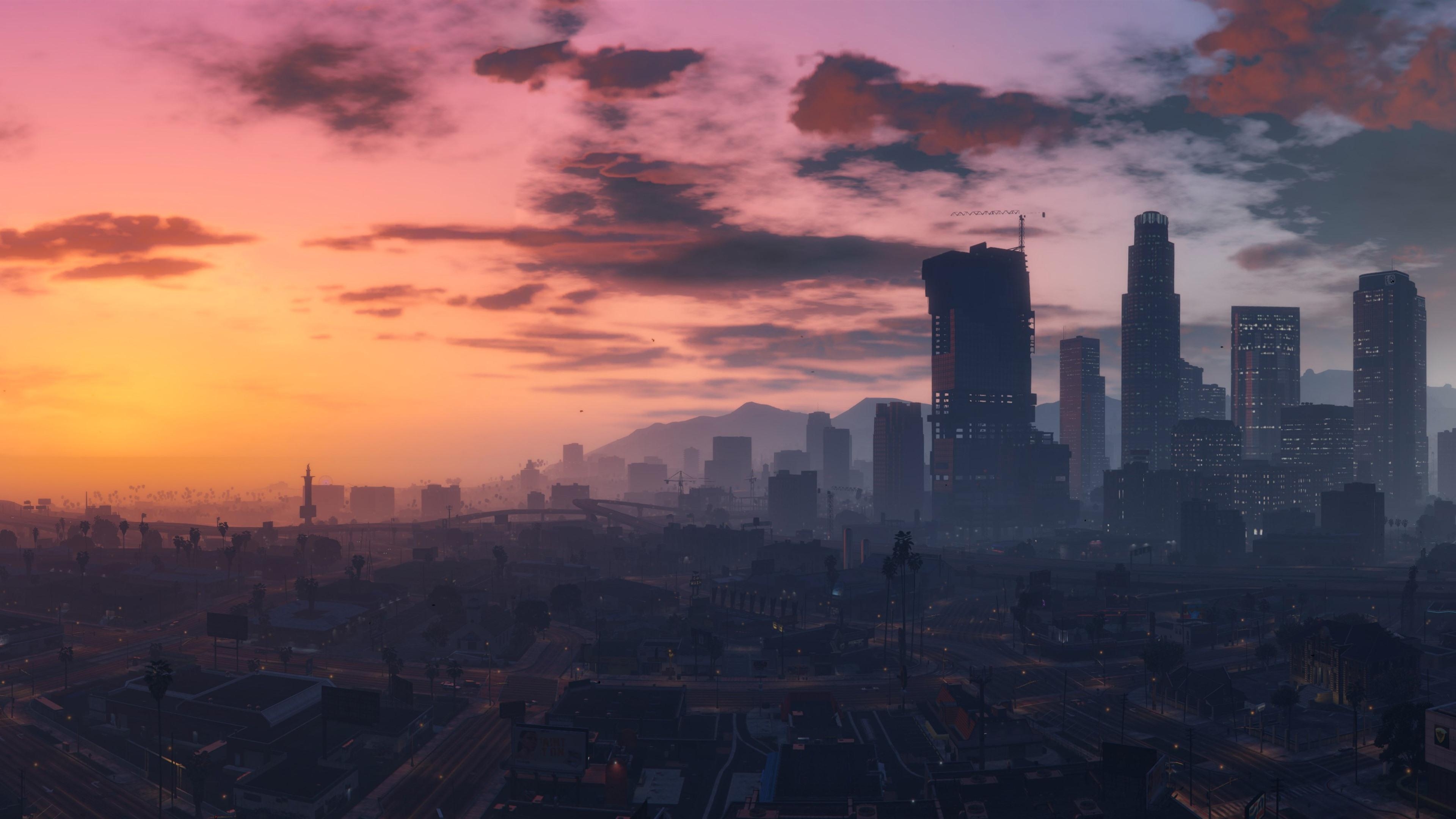 3840x2160 Wallpaper GTA V, city, buildings, art picture  UHD 4K Picture, Image, Desktop