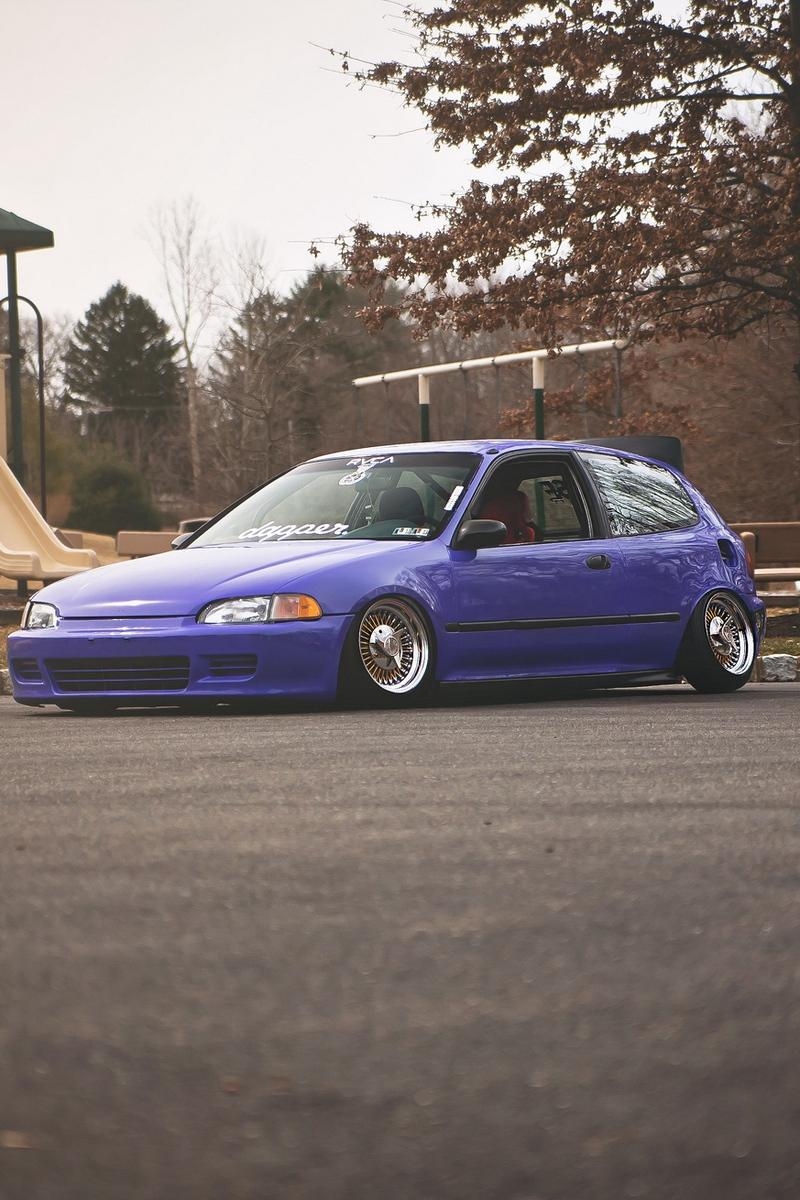 800x1200 Download wallpaper  honda civic, purple, side view iphone, Phone