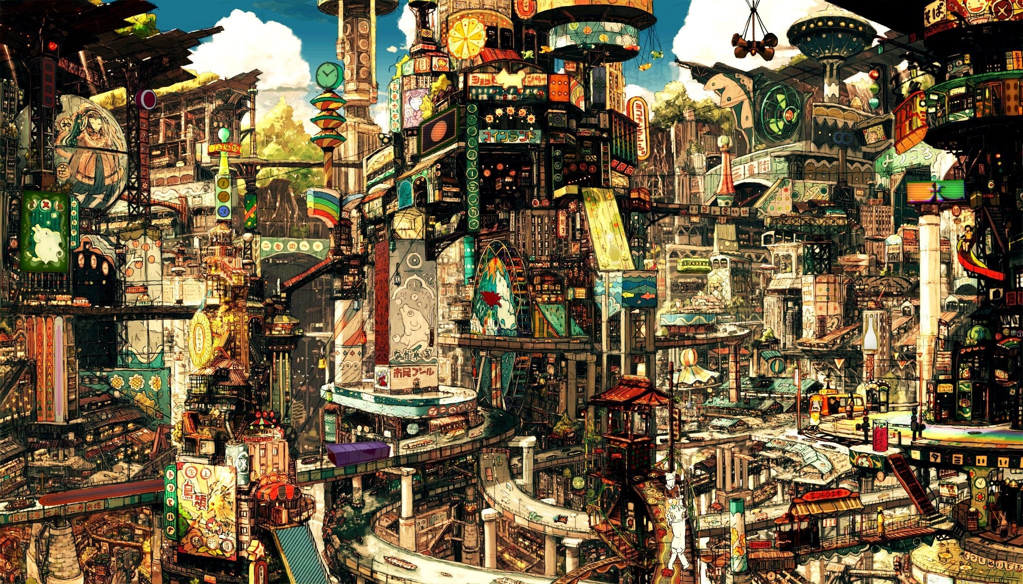 2050x1170 I spy a Ferris wheel, the number 3. a masked maiden, a giant fan, a clock, a carousel, and a arrow pointing up.: ispyreddit, Desktop