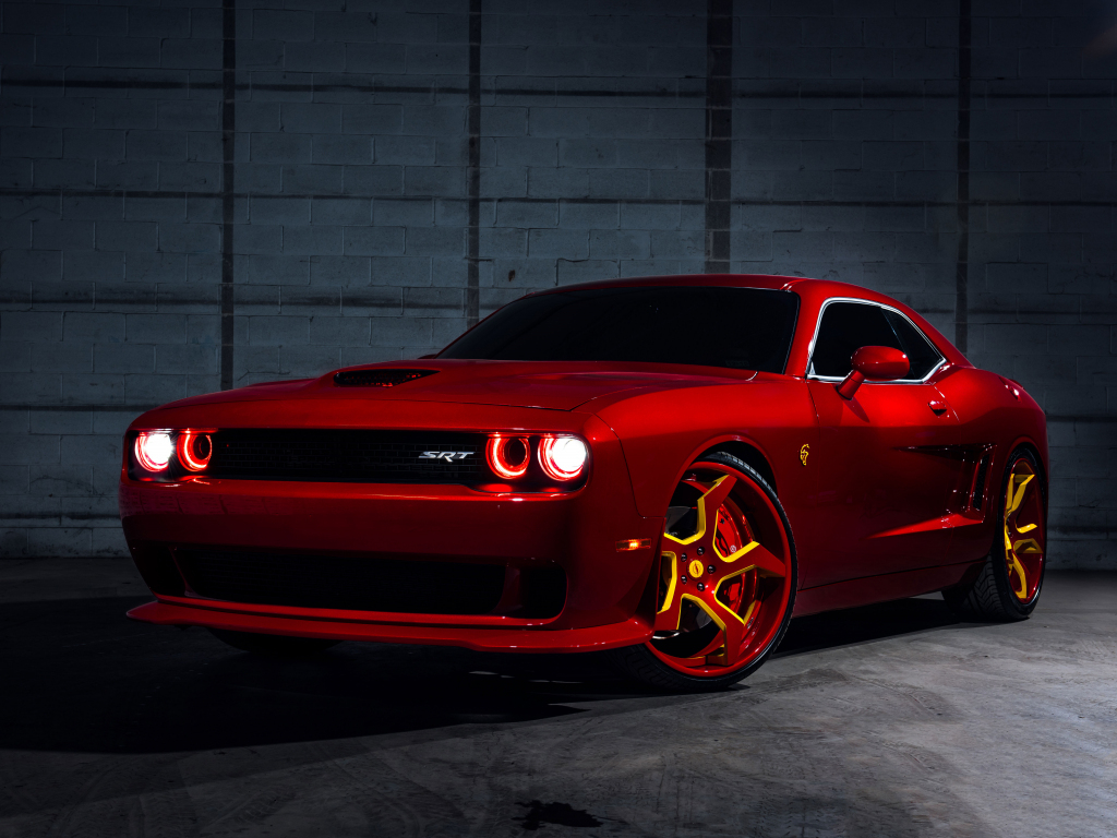 1030x770 Wallpaper red, dodge challenger srt hellcat, flashlight desktop wallpaper, HD image, picture, background, 3f3D45, Desktop