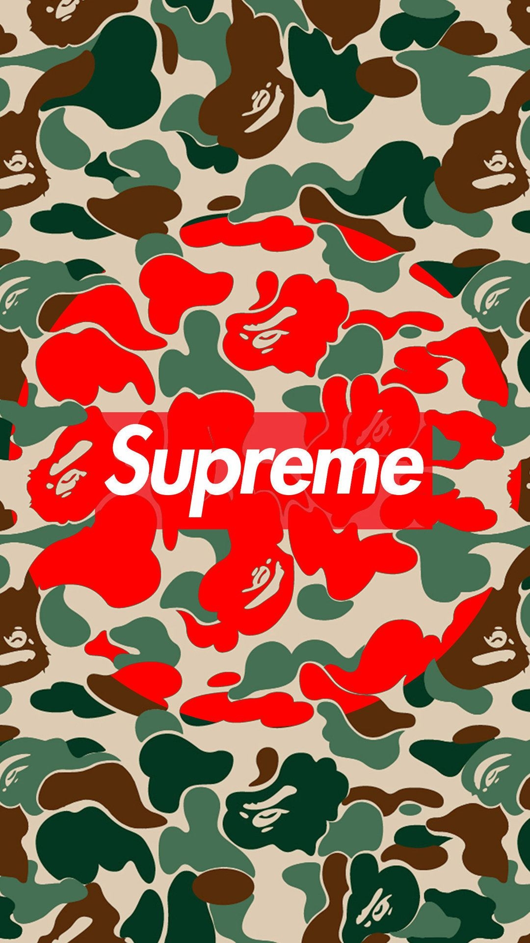 1080x1920 Supreme Bape Jungle Camo Wallpaper, Phone