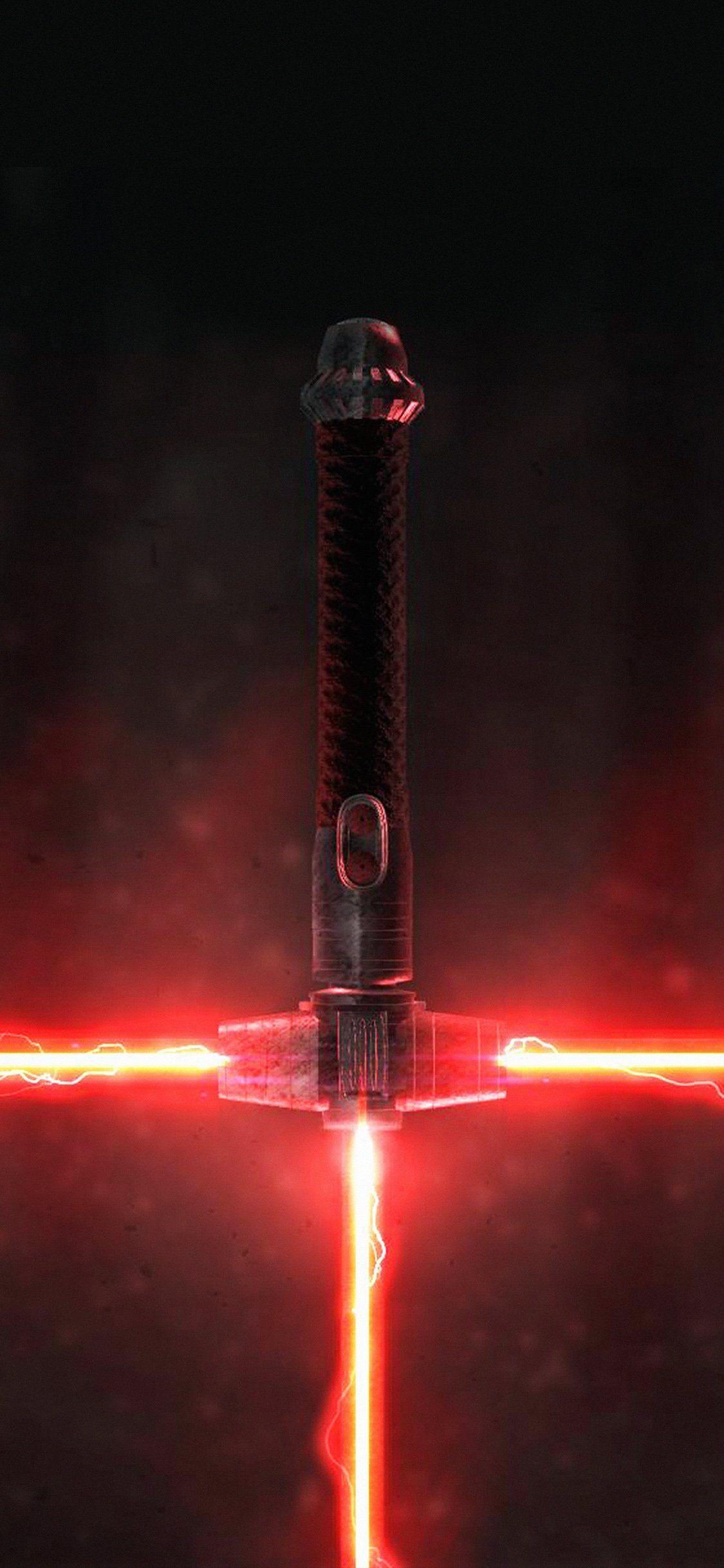 1130x2440 iPhone 8 wallpaper. lightsaber red starwars, Phone