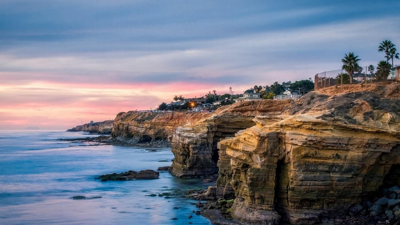 1280x720 Ocean Cliffs Houses San Diego wallpaper. Ocean Cliffs Houses San, Desktop