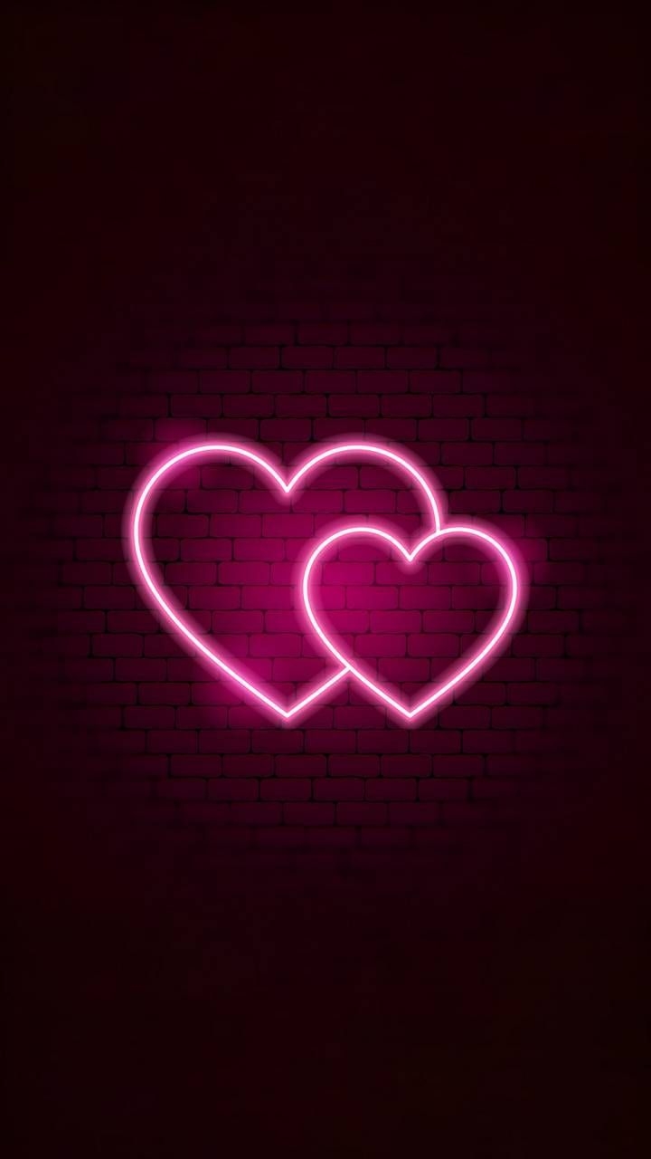 720x1280 Neon Pink Hearts Wallpaper Free Neon Pink Hearts Background, Phone