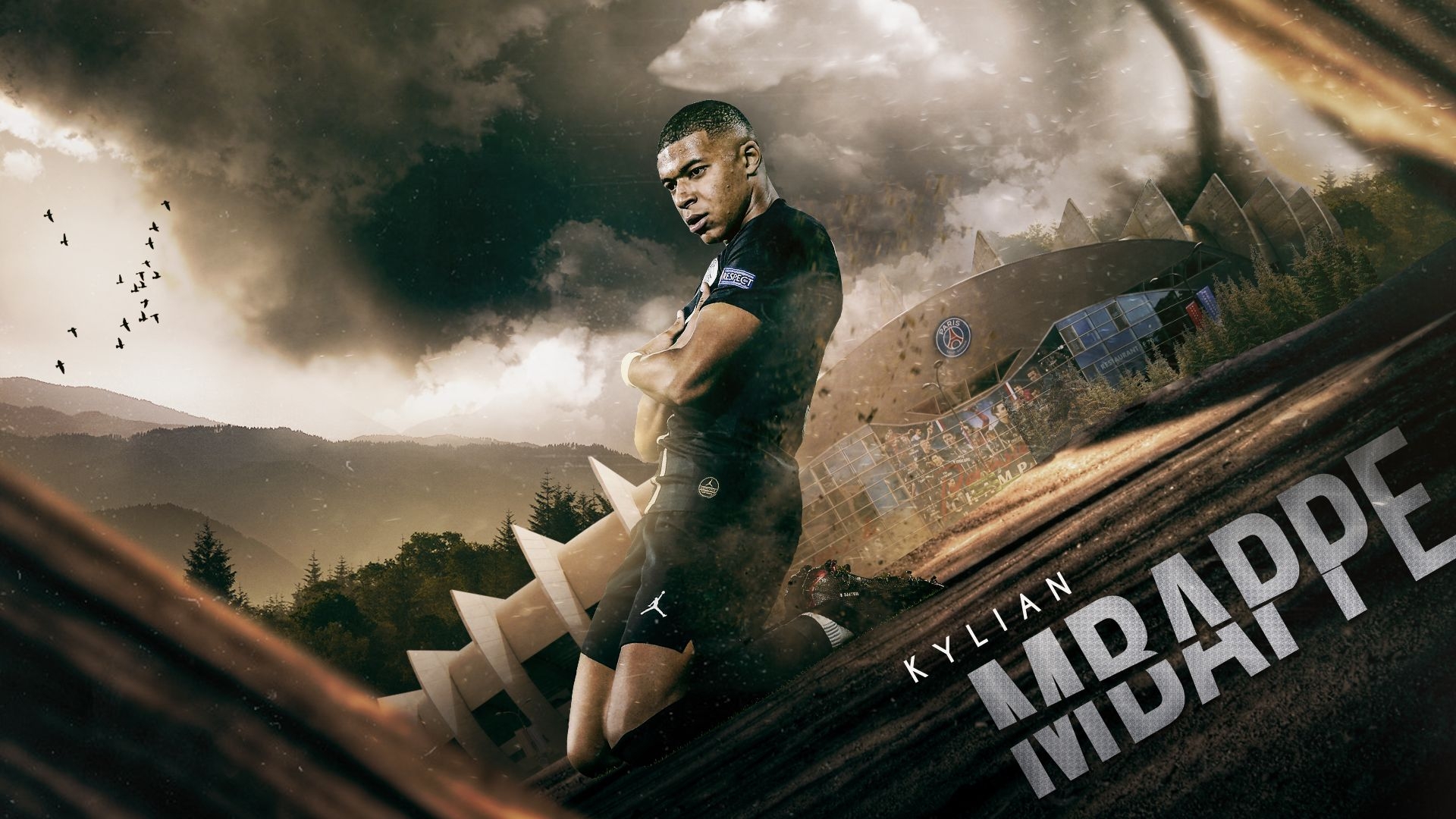 1920x1080 HD desktop wallpaper: Sports, Soccer, French, Paris Saint Germain F C, Kylian Mbappé download free picture, Desktop