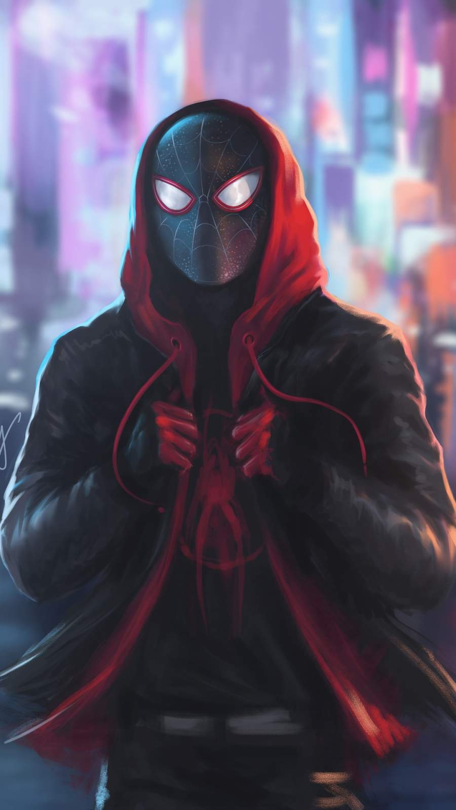 900x1600 Miles Morales Spiderman In Hoodie IPhone Wallpaper Wallpaper, iPhone Wallpaper, Phone