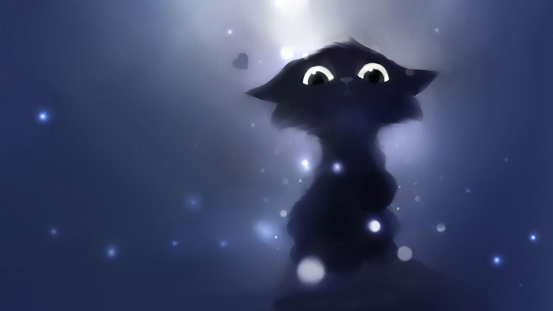 1920x1080 HD Anime Cat Background, Desktop