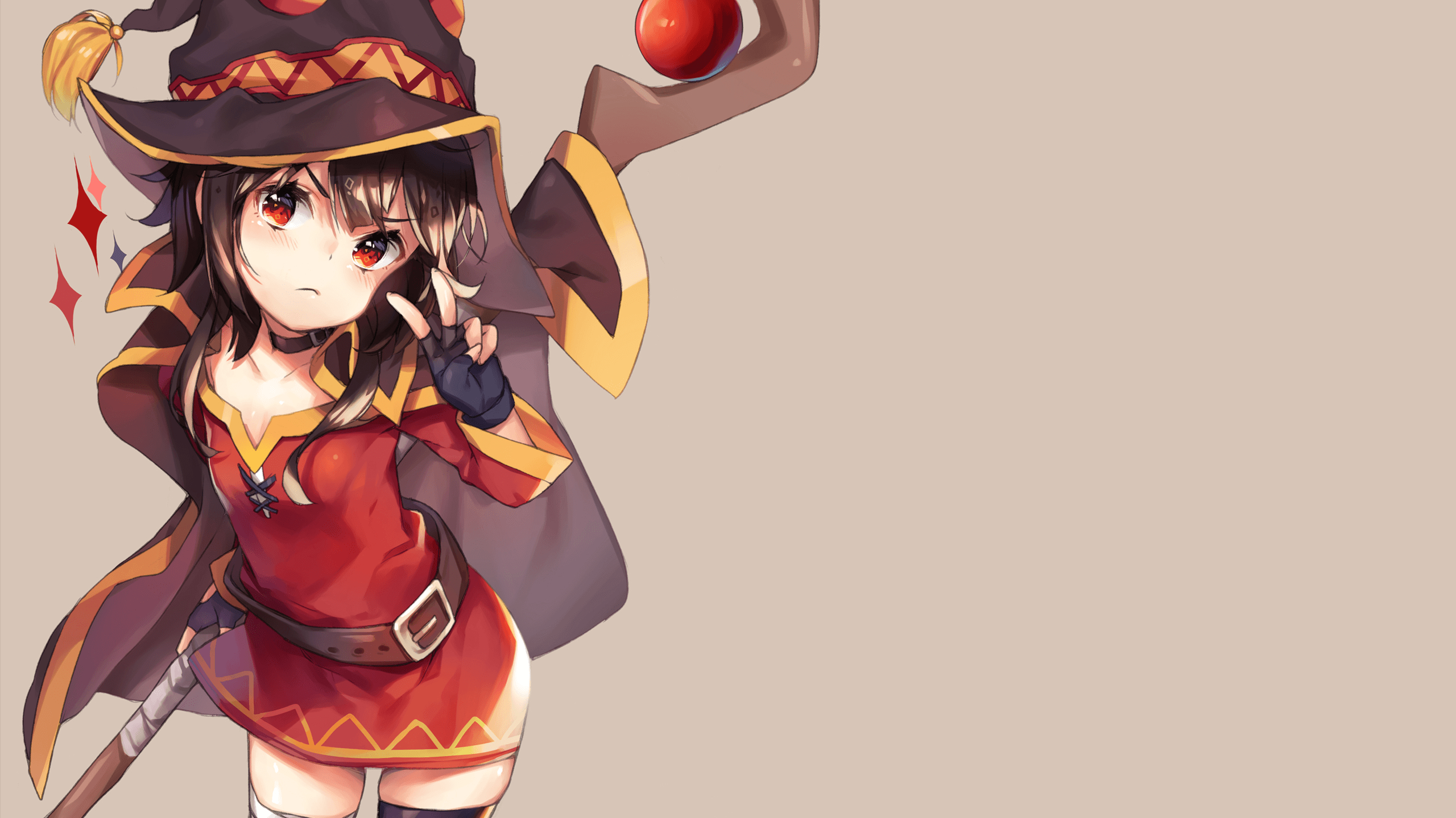 2560x1440 Wallpaper, illustration, anime girls, short hair, hat, cartoon, Desktop