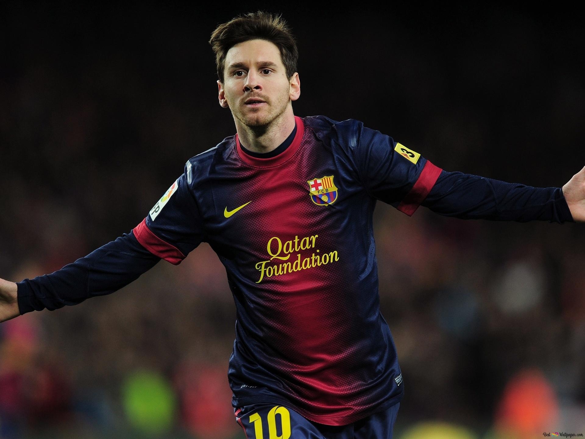 1920x1440 Messi Goal Celebration 2K wallpaper download, Desktop