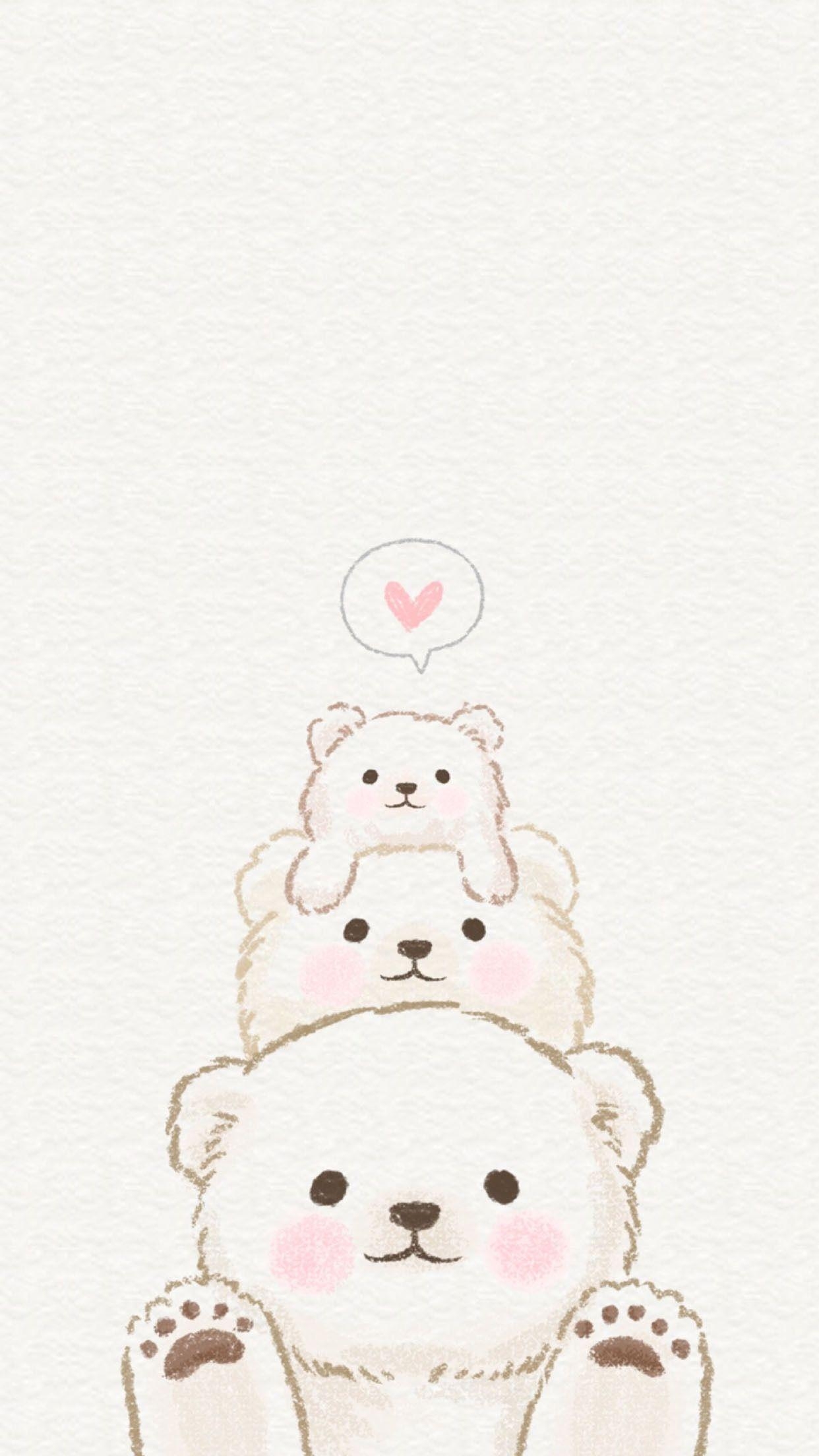 1250x2210 Bear Love. Phone wallpaper. Cute wallpaper, Phone