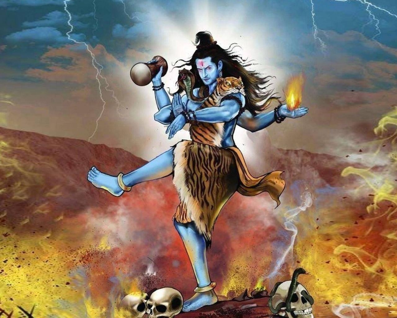 1280x1030 Free download Angry Lord Shiva Tandav Desktop Image HD Wide HD, Desktop