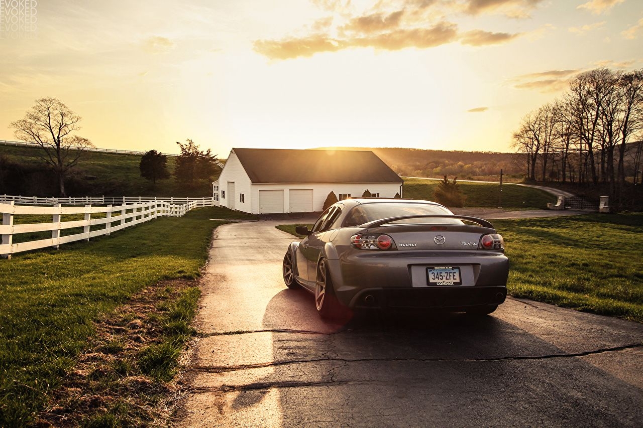 1280x860 Picture Mazda Rx 8 Roads Sunrises And Sunsets Auto Back View, Desktop