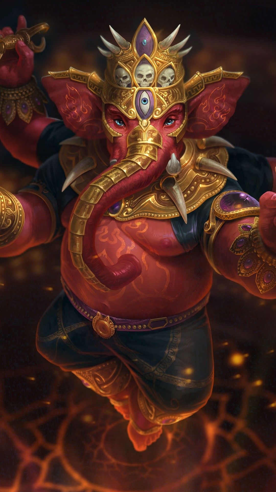 1080x1920 Lord Ganesha 4K Wallpaper, Phone