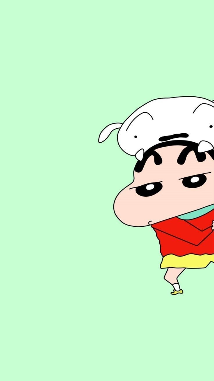 740x1310 Wallpaper iPhone Cute Character Wallpaper Shin Chan Black Background, Phone