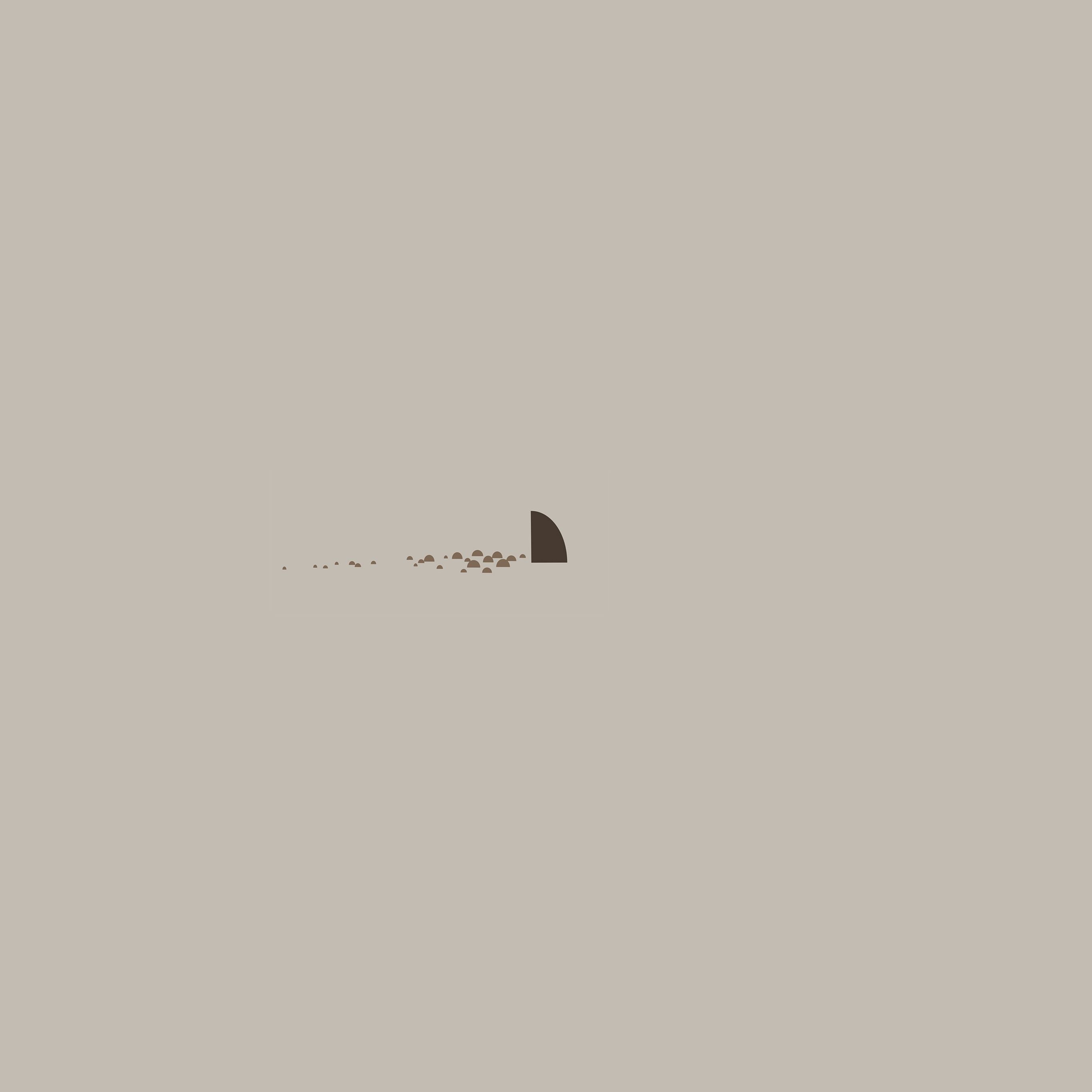 2740x2740 Minimal Simple Shark Sea Illust Art Cute Wallpaper, Phone