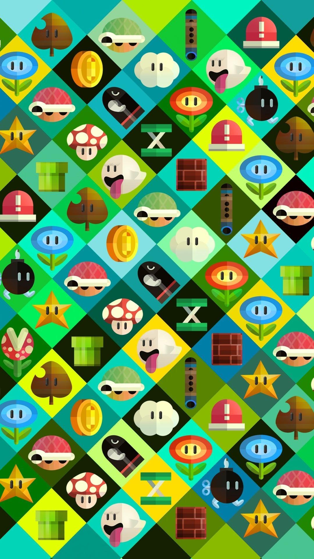 1080x1920 iPhone wallpaper Super Mario characters, Phone