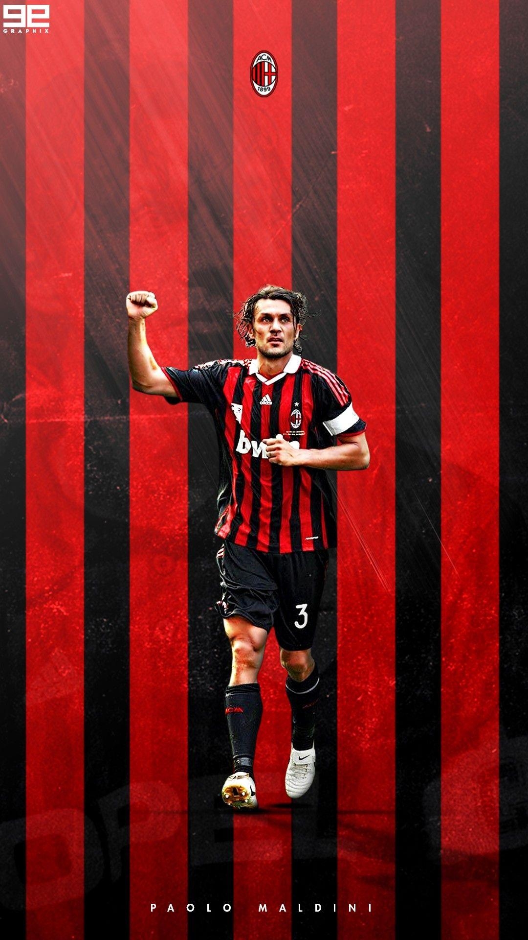 1080x1920 Paolo Maldini. AC Milan. Soccer. Football wallpaper, Paolo, Phone