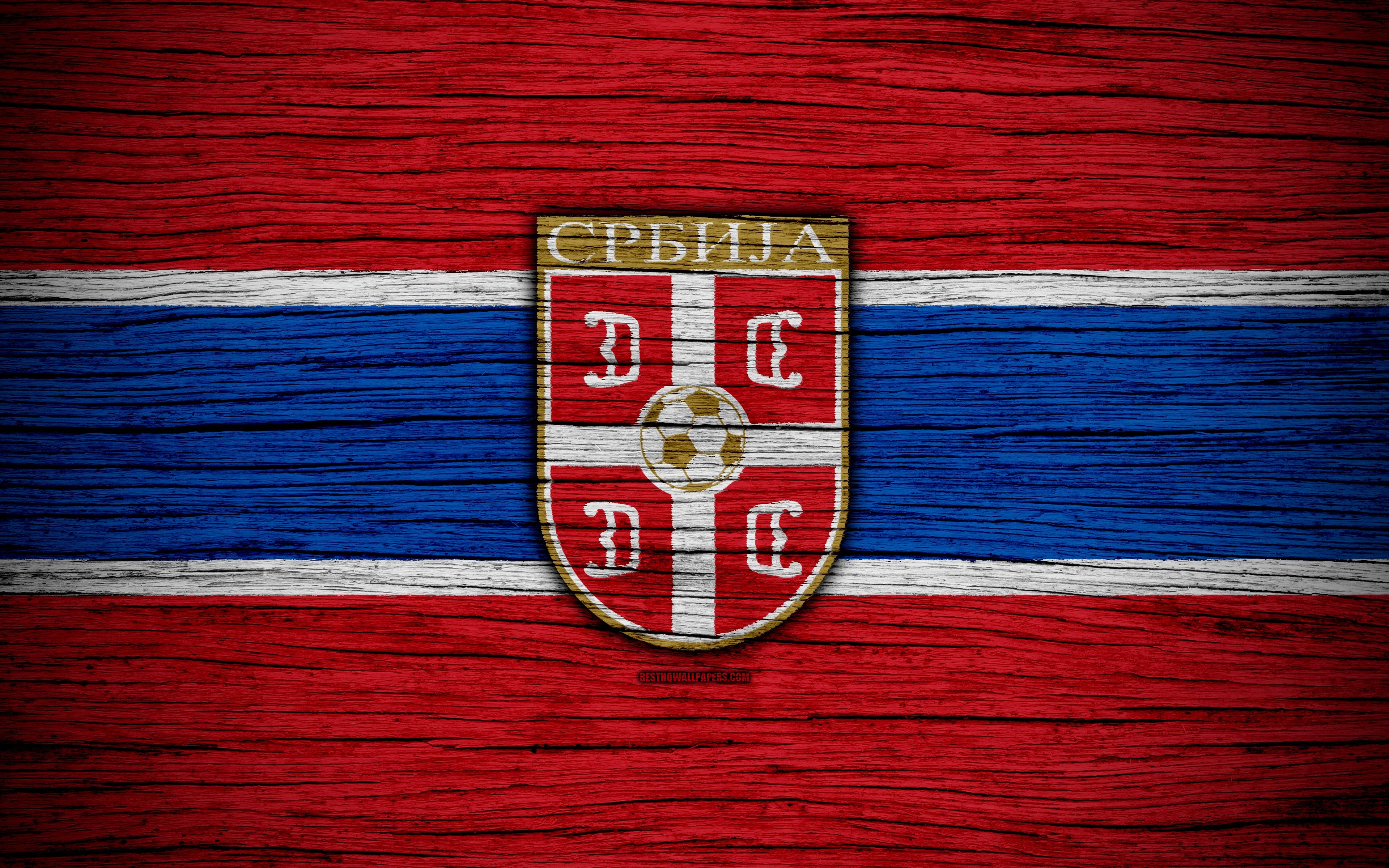 3840x2400 Download wallpaper 4k, Serbia national football team, logo, UEFA, Desktop