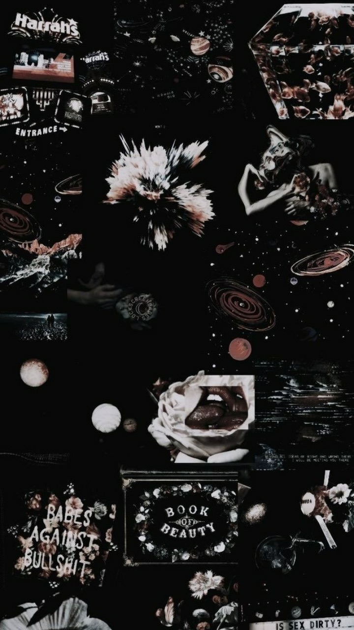 720x1280 iPhone Wallpaper Black And White Aesthetic Collage, Phone