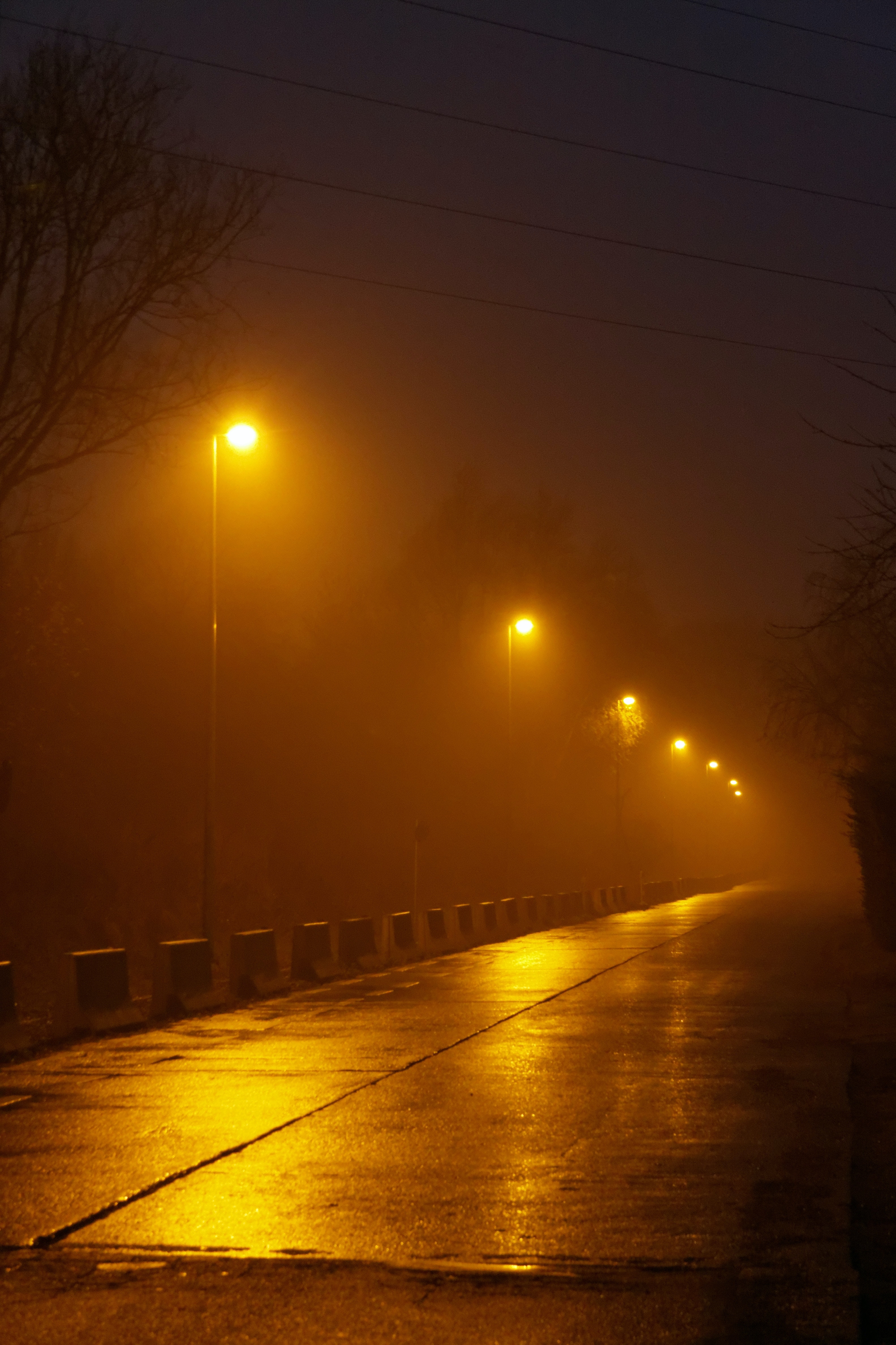 3170x4760 Dim Streetlight at Night in Fog · Free, Phone