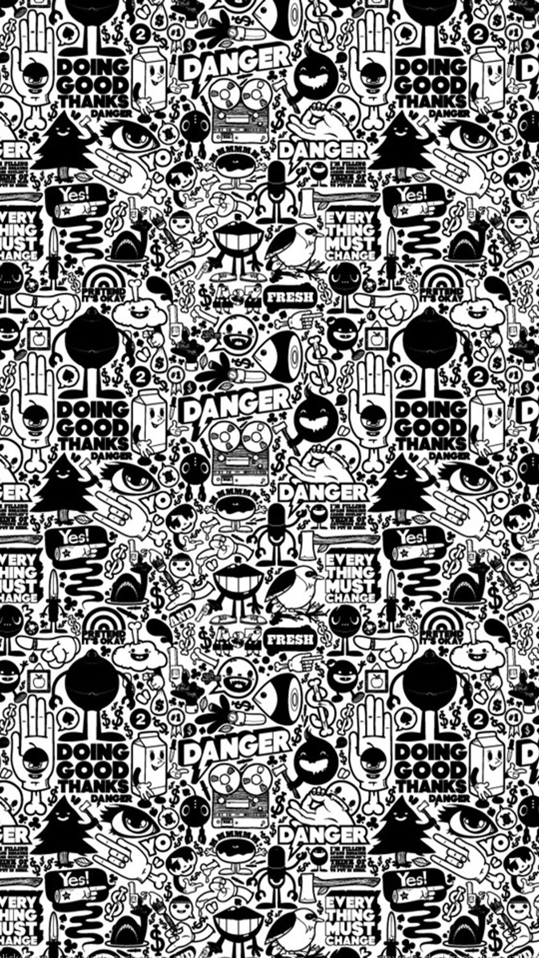 1080x1920 Black and white pattern. White pattern wallpaper, Pop art wallpaper, Coloring pages, Phone