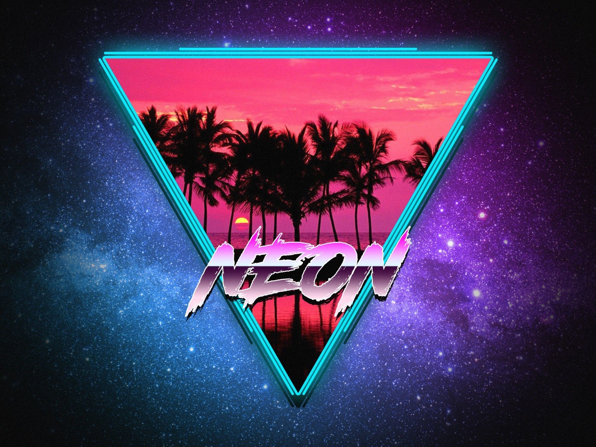 2050x1540 Neon art Retrowave Synthwave, Desktop