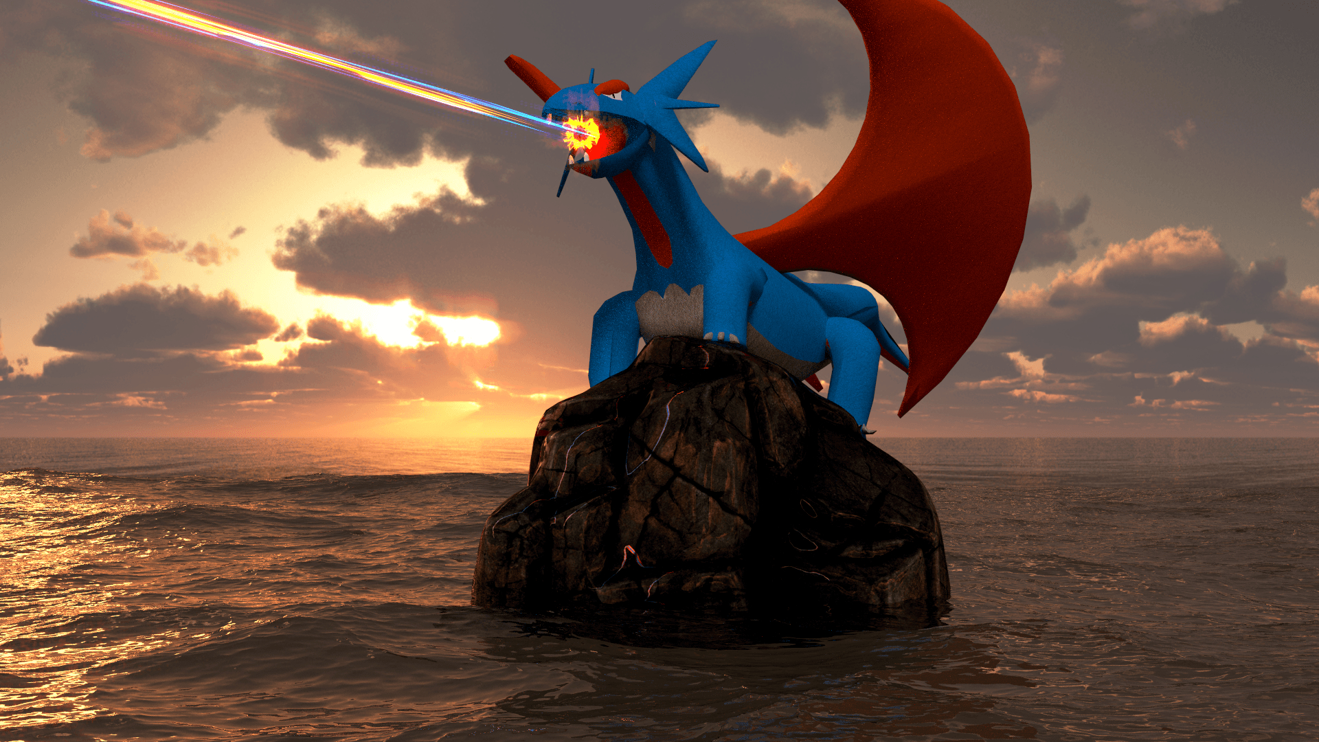 1920x1080 Majestic Salamence, Desktop