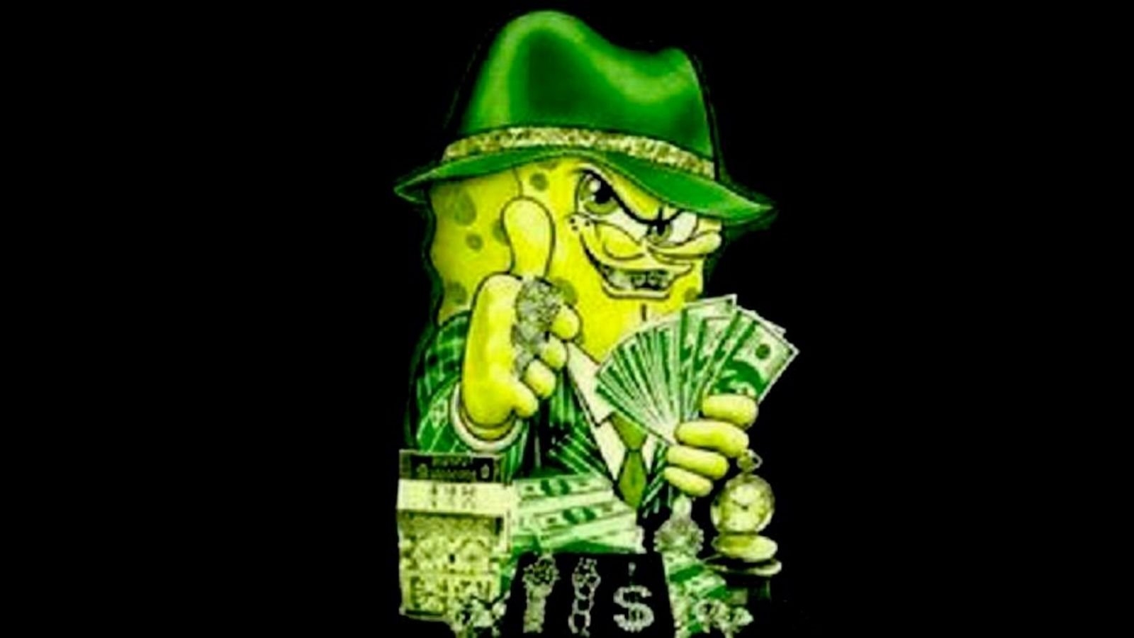 1600x900 Gangster SpongeBob, Desktop