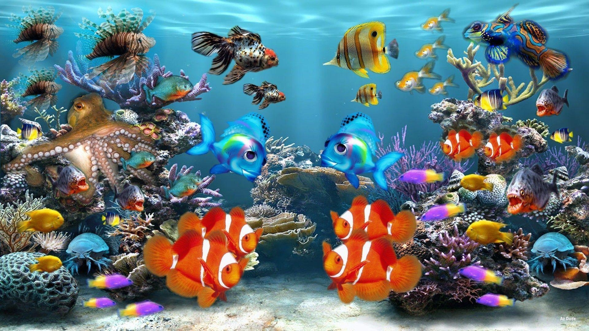 1920x1080 3D Fish Tank Wallpaper, Desktop