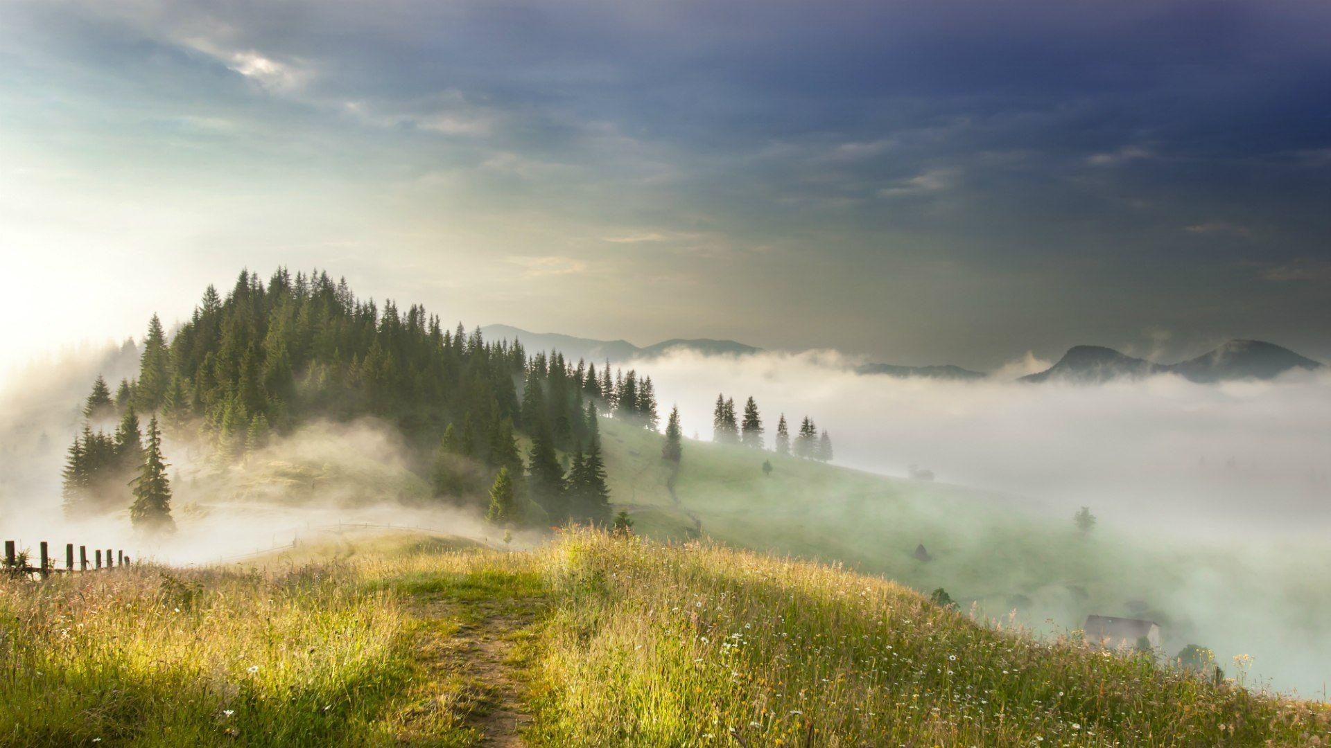 1920x1080 Fog in the Carpathian Mountains, Ukraine wallpaper and image, Desktop