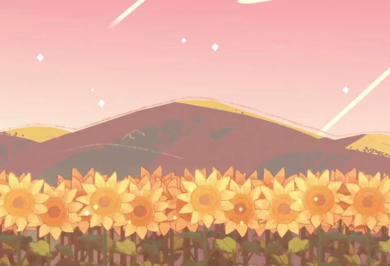 1280x880 Steven universe sunflowers background wallpaper aesthetic pink, Desktop