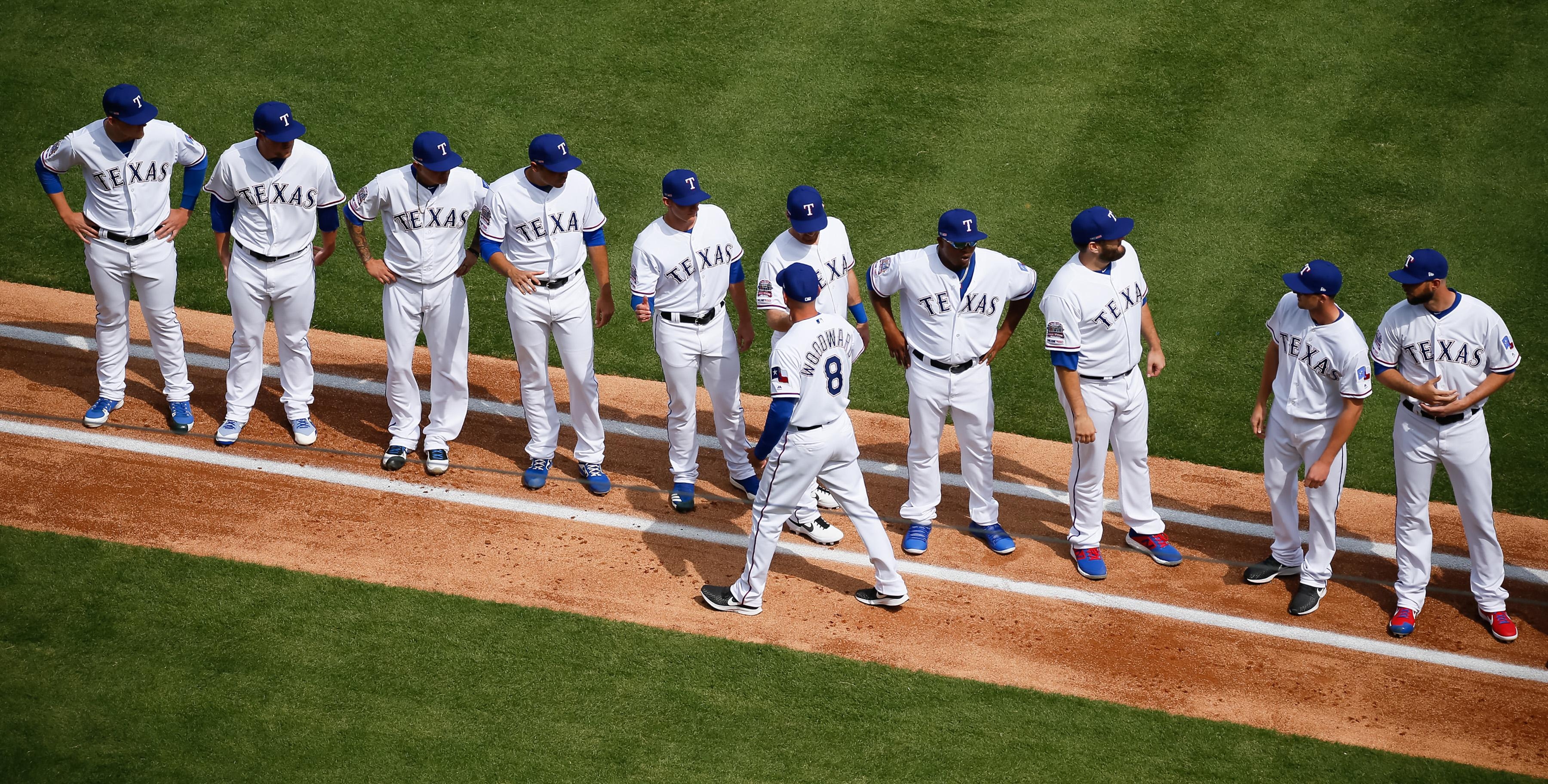 3600x1830 Chris Woodward manages first MLB Game, Rangers fall to Cubs, Desktop