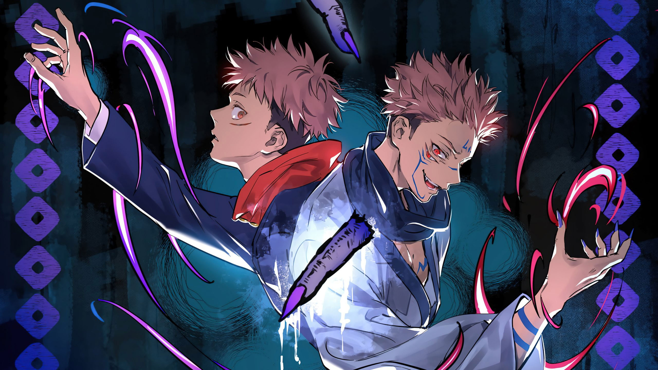 2560x1440 Wallpaper Jujutsu Kaisen, Yuji Itadori, Sukuna, Desktop