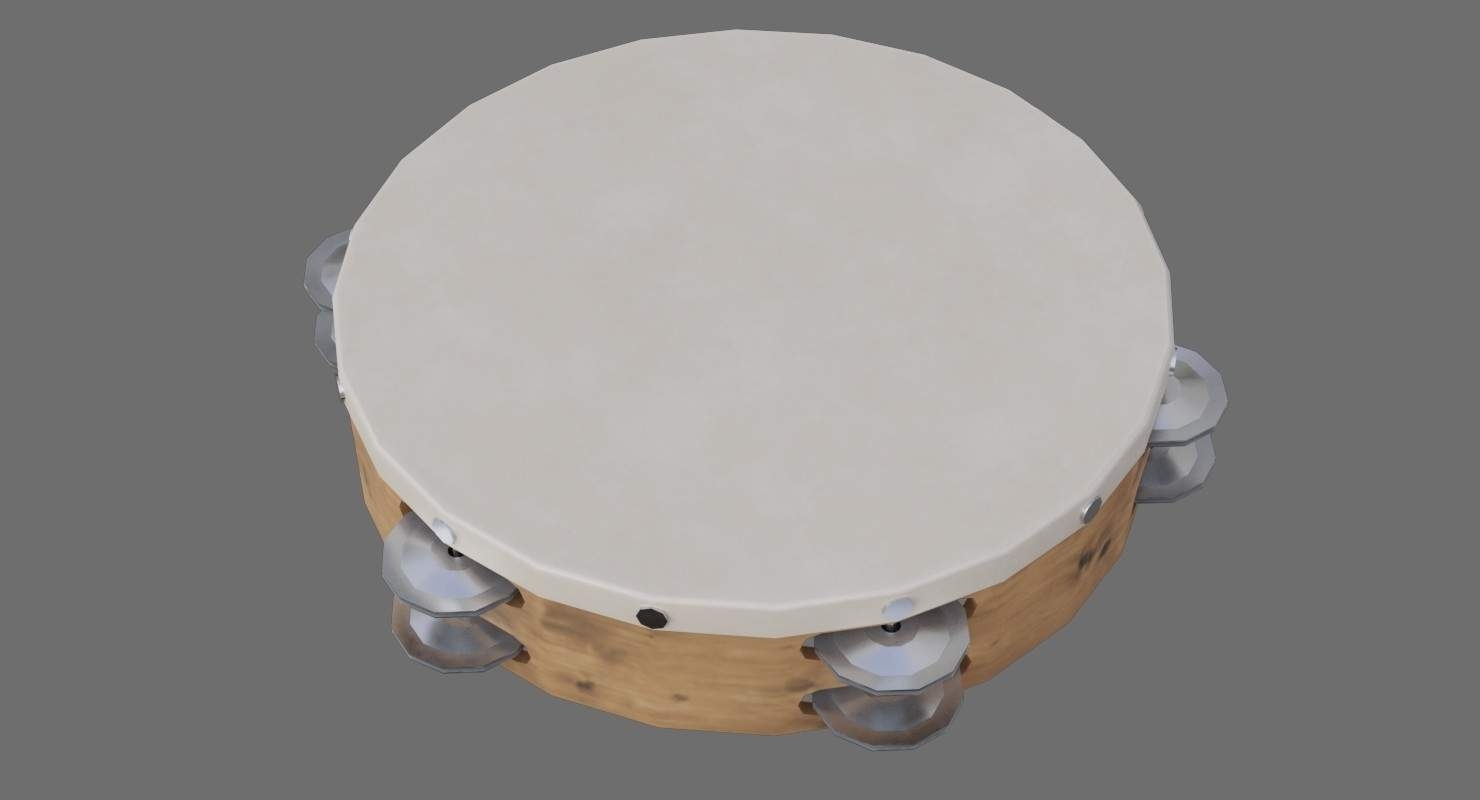 1480x800 Tambourine 3D Model, Desktop