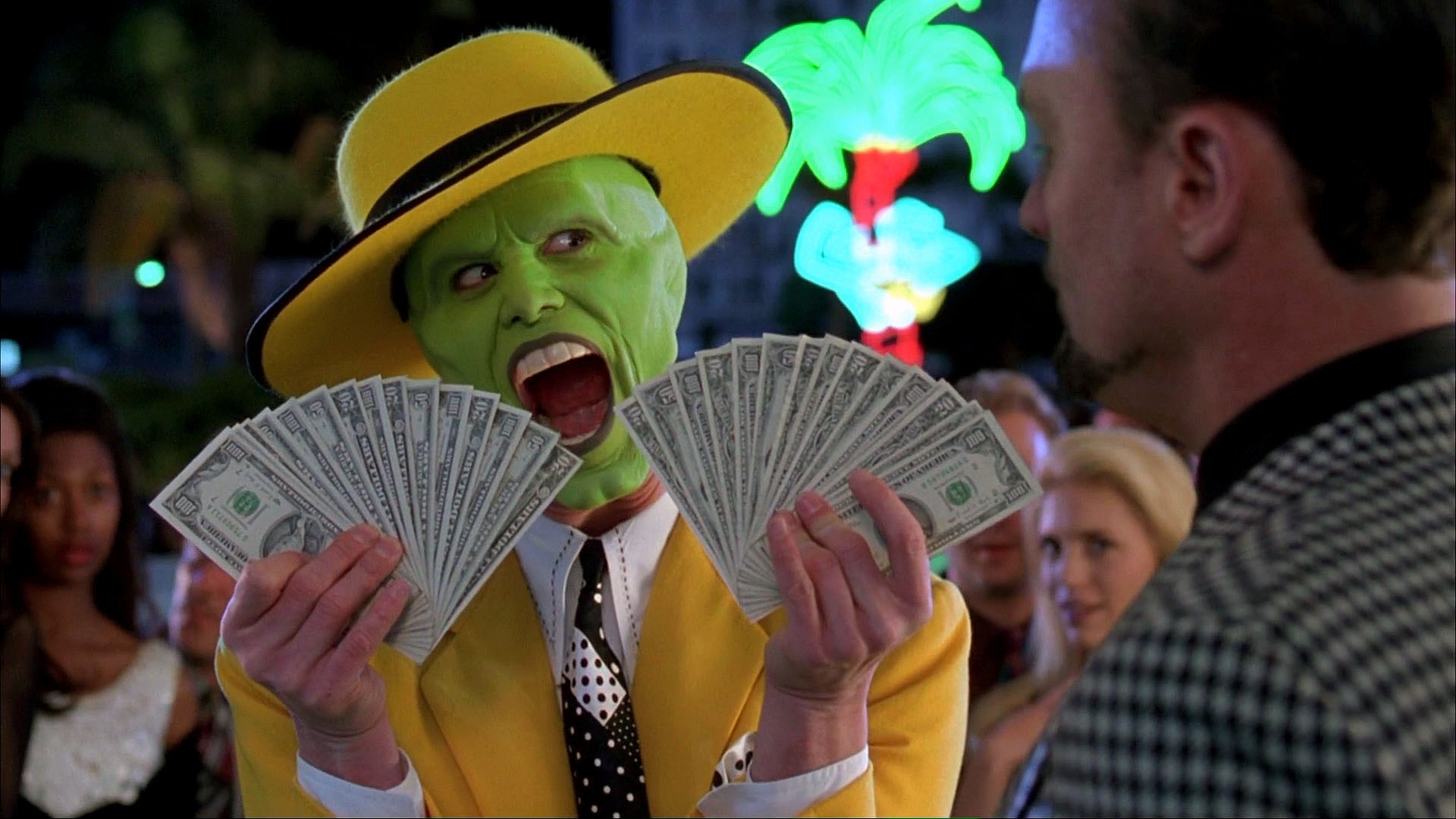 1920x1080 The Mask Money Film Stills Jim Carrey Mask Suits Green Movie Scenes Humor Wallpaper:, Desktop