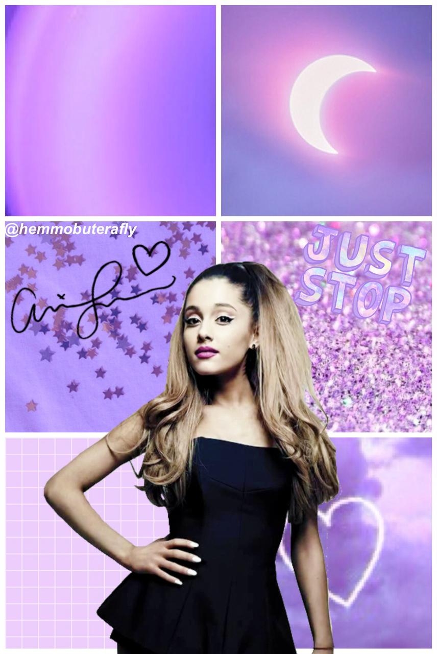 860x1280 Ariana Grande Purple Collage lockscreen, Phone