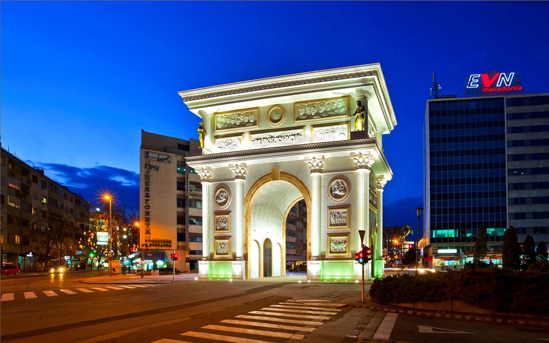 1920x1200 Triumphal Arch Macedonia In City Skopje Republic Of Macedonia, Desktop