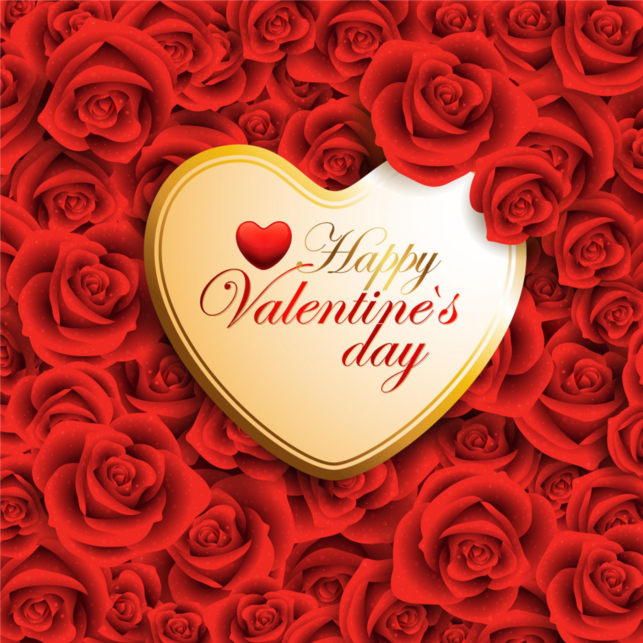 2050x2050 Vector Valentines Day Rose iPhone HD Wallpaper Free, Phone