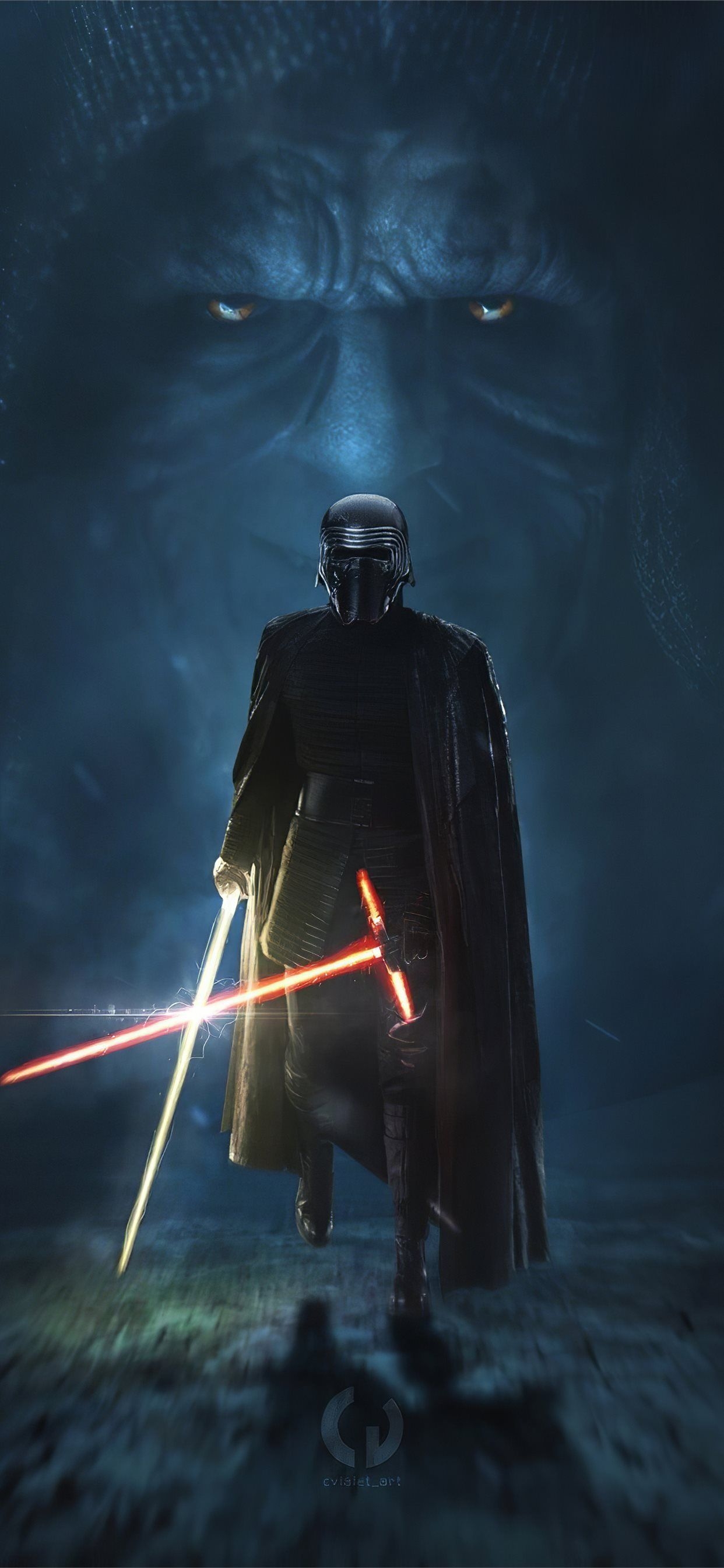 1250x2690 iPhone Wallpaper Kylo Ren And Darth Vader HD Wallpaper, Phone