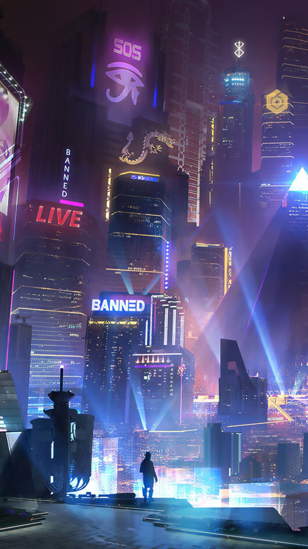 1080x1920 Cyberpunk City Wallpaper, Phone