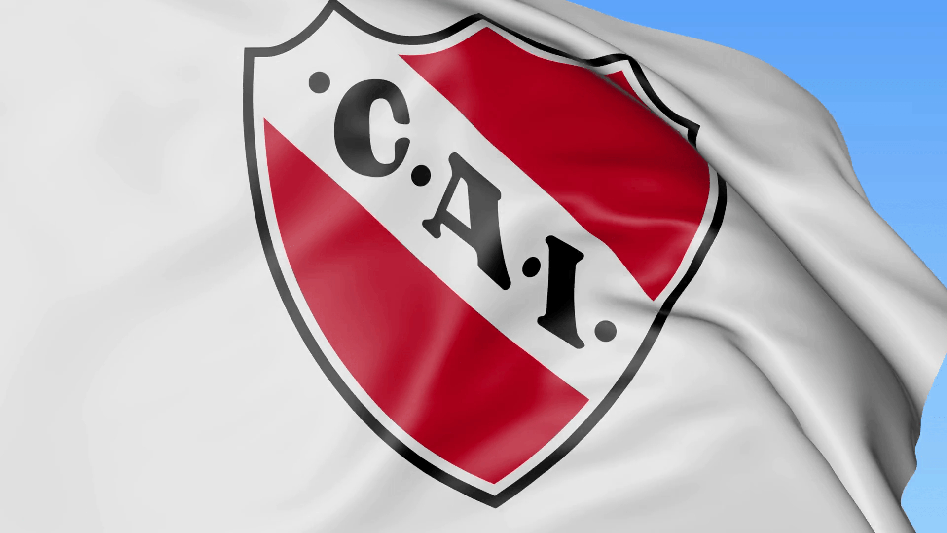 1920x1080 Close Up Of Waving Flag With Club Atletico Independiente Football, Desktop