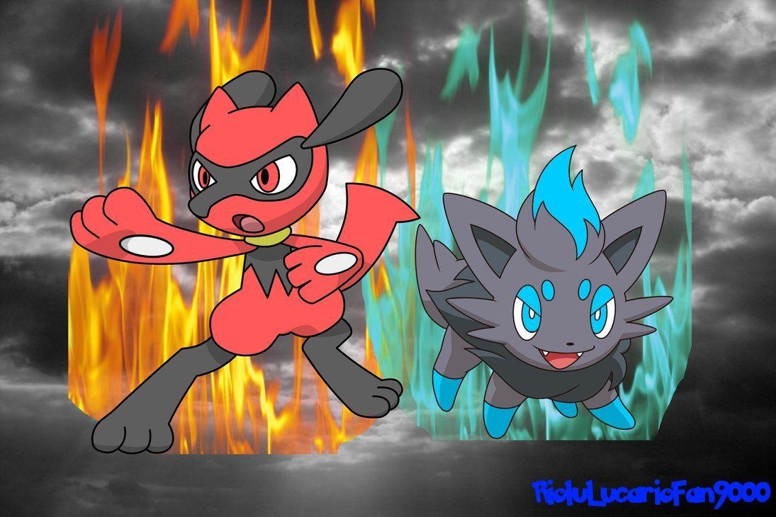 1100x730 God Riolu and God Zorua wallpaper, Desktop